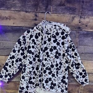 Mickey Mouse Disney Unisex Rain Coat Black & White Medium Nylon